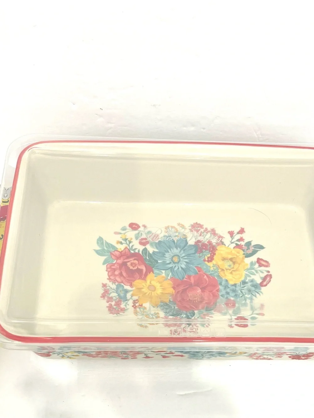 The Pioneer Woman Fancy Flourish Rectangular Baker w Lid 15 x 10 Unused Floral